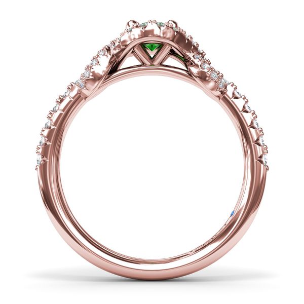 Love Knot Emerald and Diamond Ring Image 3 Sergio's Fine Jewelry Ellicott City, MD