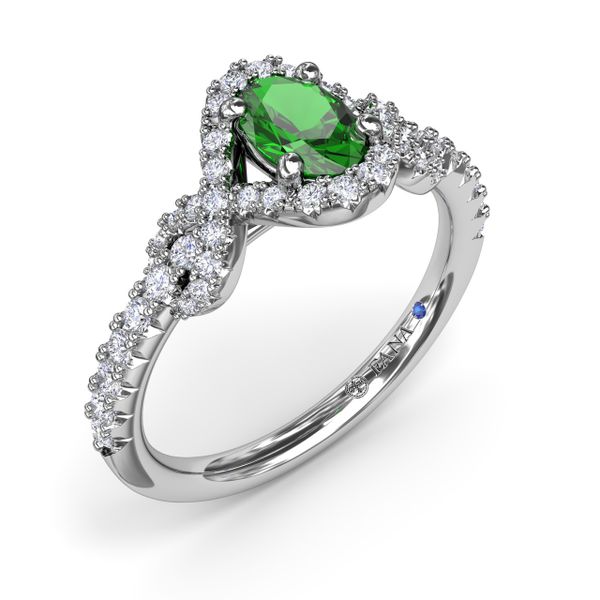 Love Knot Emerald and Diamond Ring Image 2 Parris Jewelers Hattiesburg, MS