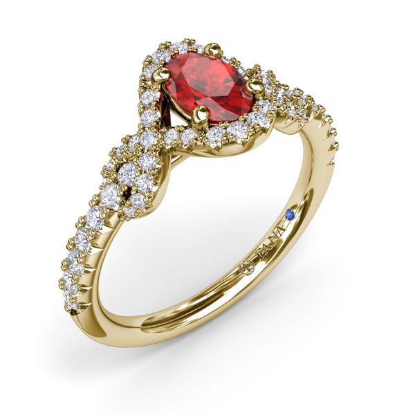 Love Knot Ruby and Diamond Ring Image 2 Perry's Emporium Wilmington, NC