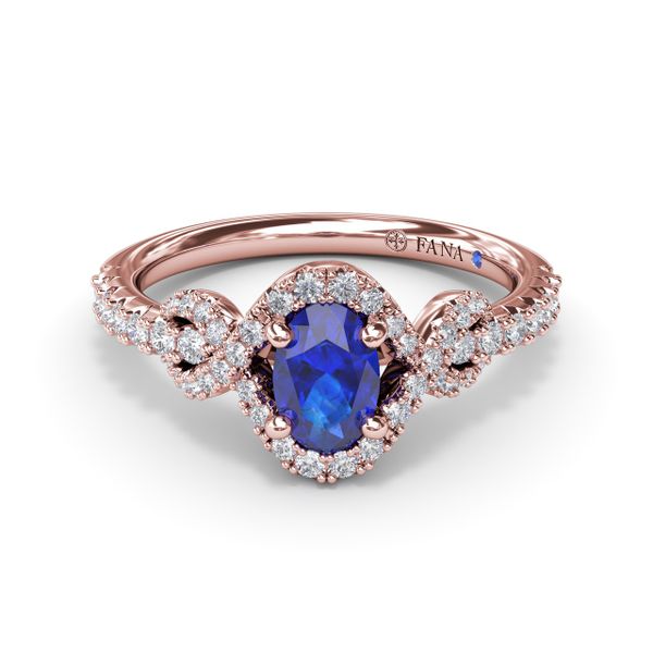Love Knot Sapphire and Diamond Ring S. Lennon & Co Jewelers New Hartford, NY