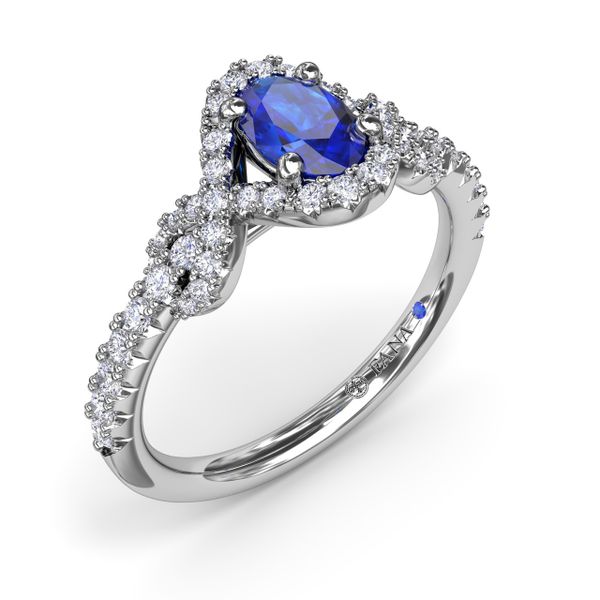 Love Knot Sapphire and Diamond Ring Image 2 Molinelli's Jewelers Pocatello, ID