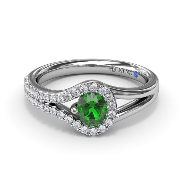 Split Emerald and Diamond Wrap Ring Orloff Jewelers Fresno, CA