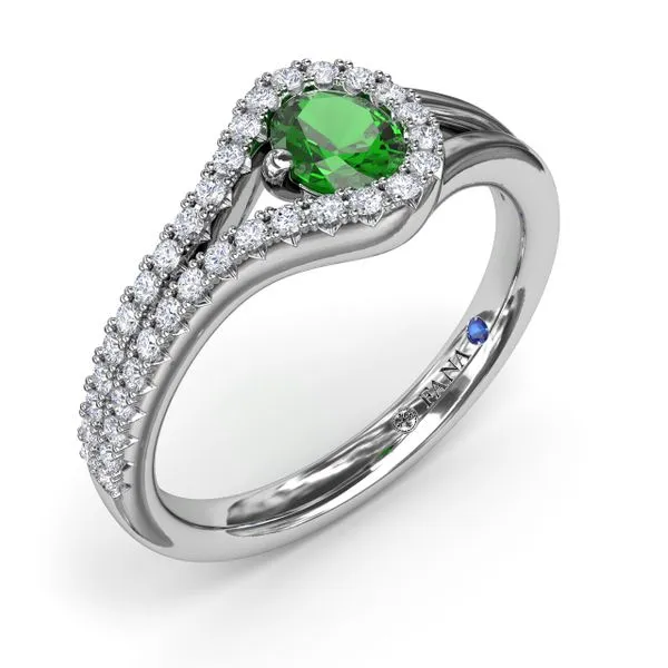 Split Emerald and Diamond Wrap Ring Image 2 Orloff Jewelers Fresno, CA