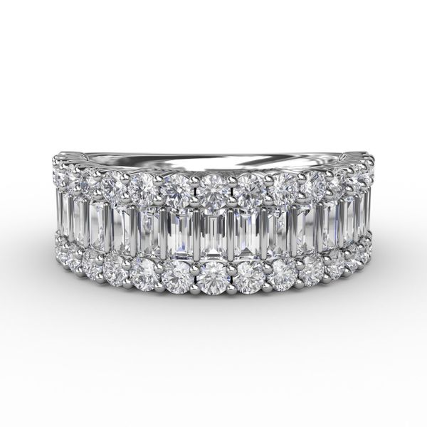 Layered Baguette Diamond Band Image 2 Cornell's Jewelers Rochester, NY