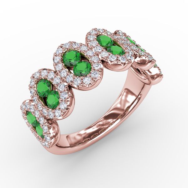 Think Like A Queen Emerald and Diamond Ring Image 2 The Diamond Center Claremont, CA