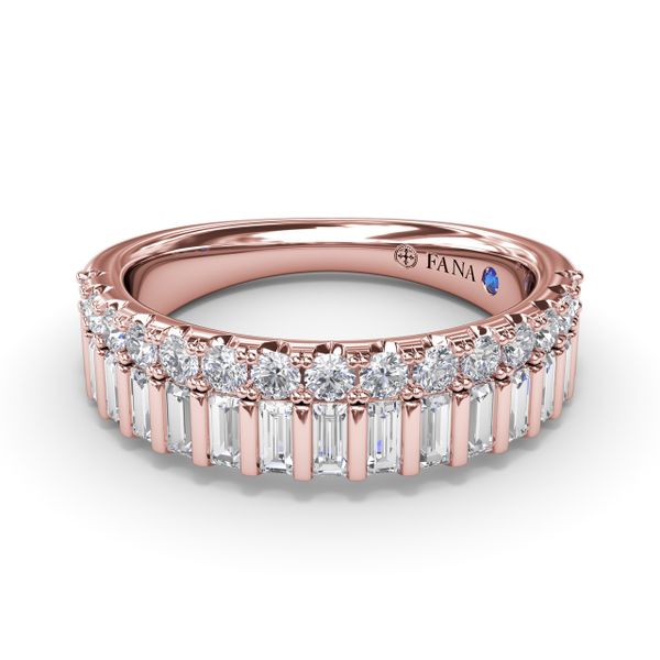 Baguette and Round Diamond Band P.J. Rossi Jewelers Lauderdale-By-The-Sea, FL