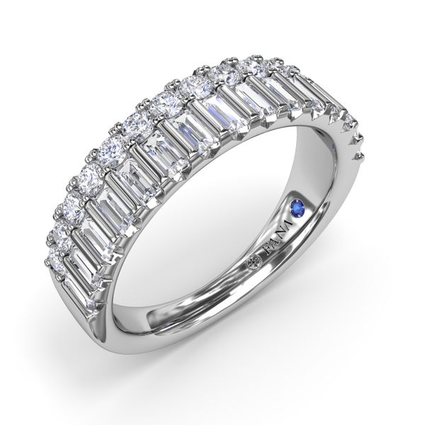 Baguette and Round Diamond Band Image 2 Parris Jewelers Hattiesburg, MS