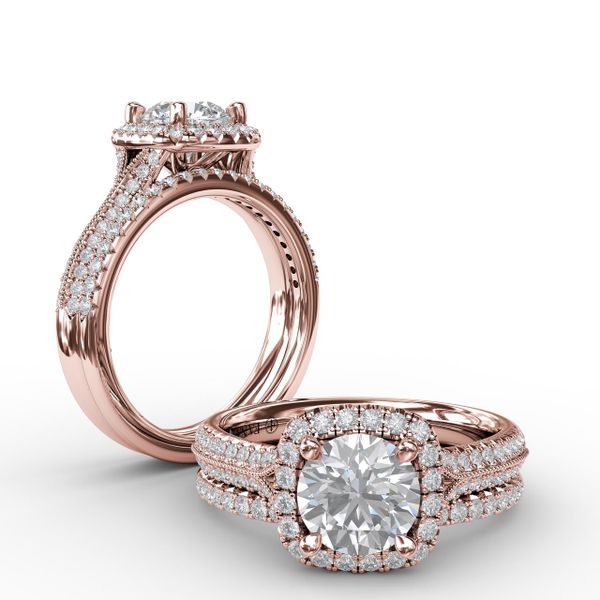 Cushion Halo Engagement Ring  Image 4 Parris Jewelers Hattiesburg, MS