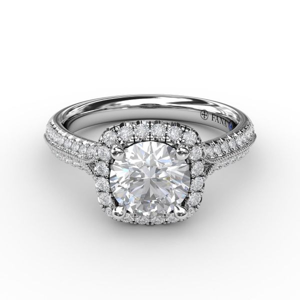 Cushion Halo Engagement Ring  Image 3 Milano Jewelers Pembroke Pines, FL