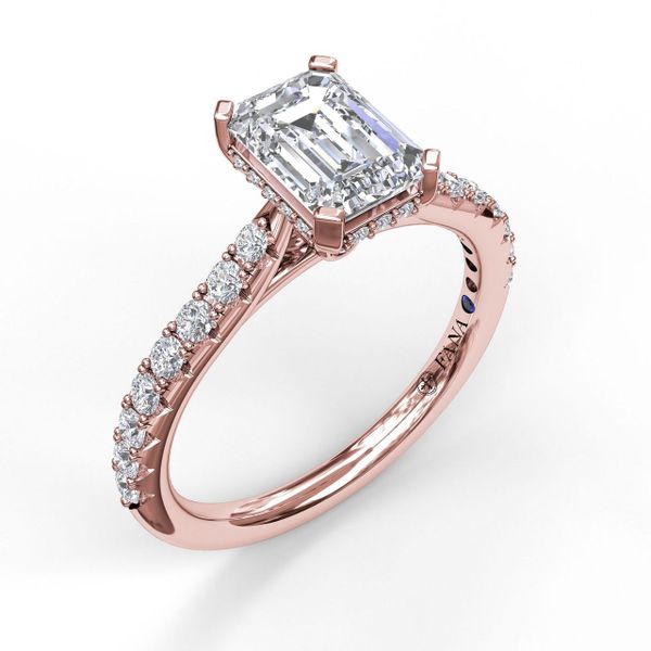 Emerald Cut Solitaire With Hidden Halo S. Lennon & Co Jewelers New Hartford, NY