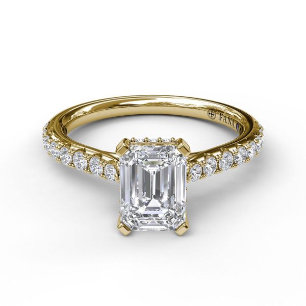 Emerald Cut Solitaire With Hidden Halo Image 3 The Diamond Center Claremont, CA