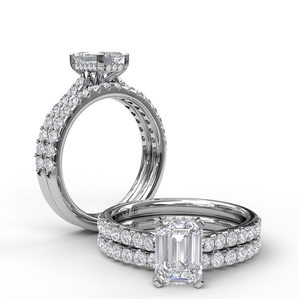 Classic Emerald Cut Engagement Ring with a Subtle Diamond Splash Image 4 The Diamond Center Claremont, CA