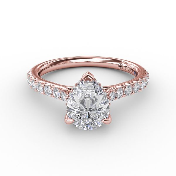 Pear Cut Solitaire With Hidden Halo Image 3 Parris Jewelers Hattiesburg, MS