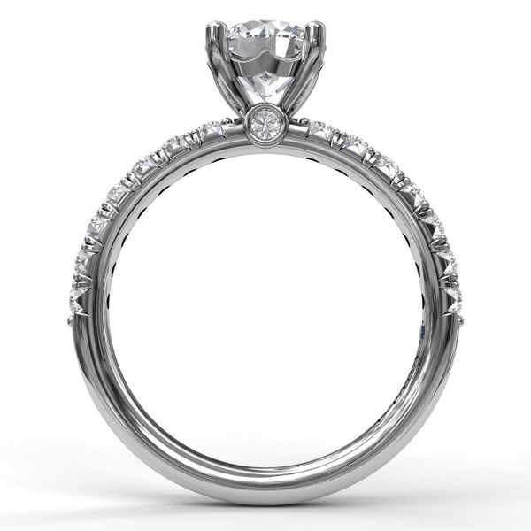 Classic French-Cut Pave Round Solitaire Image 2 The Diamond Center Claremont, CA