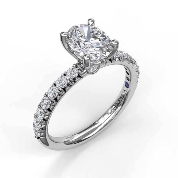 Oval Cut Solitaire With French Cut Pave John Herold Jewelers Randolph, NJ