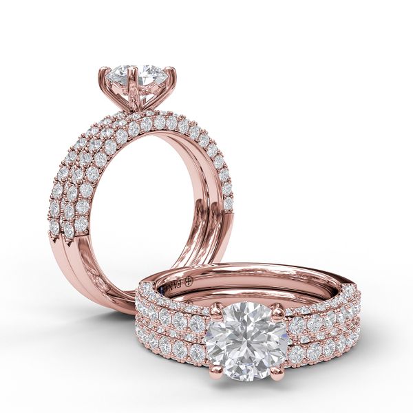 Diamond-Encrusted Engagement Ring Image 4 Parris Jewelers Hattiesburg, MS