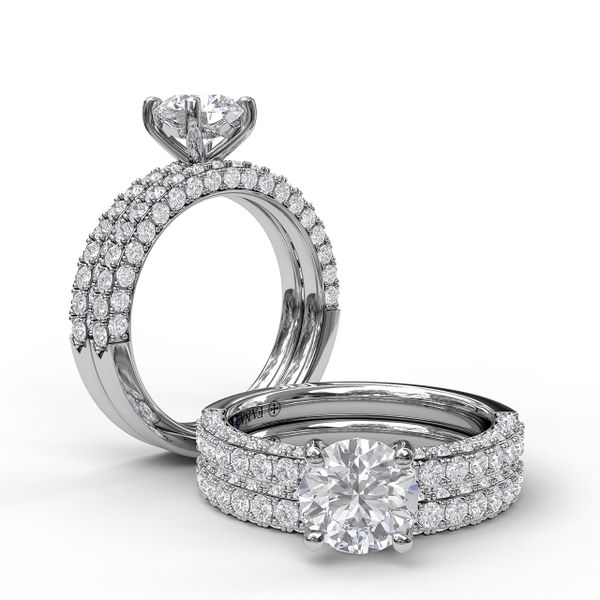 Diamond-Encrusted Engagement Ring Image 4 S. Lennon & Co Jewelers New Hartford, NY