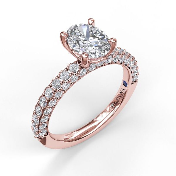 Diamond-Encrusted Engagement Ring with Oval Center Stone Almassian Jewelers, LLC Grand Rapids, MI