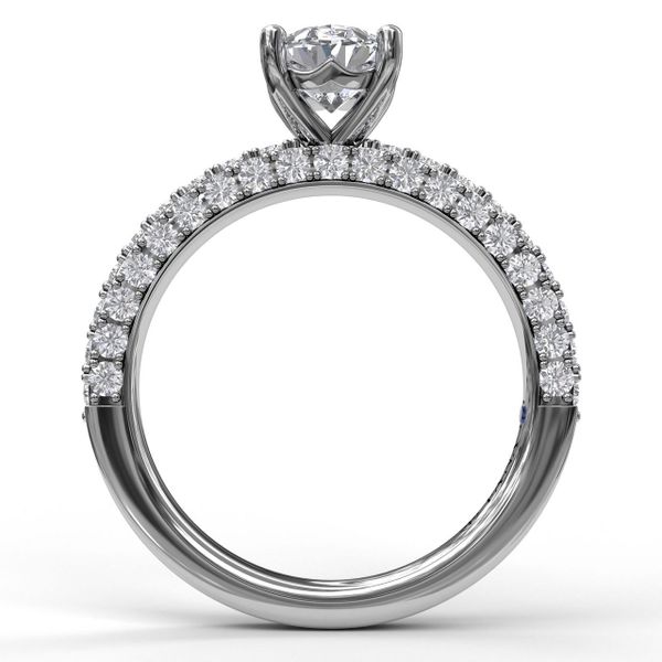 Diamond-Encrusted Engagement Ring with Oval Center Stone Image 2 Parris Jewelers Hattiesburg, MS