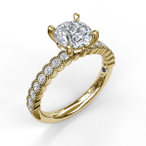 Diamond Engagement Ring with a Delicate Milgrain Edge John Herold Jewelers Randolph, NJ