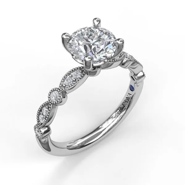 Classic Diamond Engagement Ring with Detailed Milgrain Band similar item image