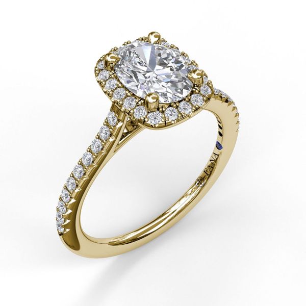 Oval Center Diamond With Cushion Halo Engagement Ring John Herold Jewelers Randolph, NJ