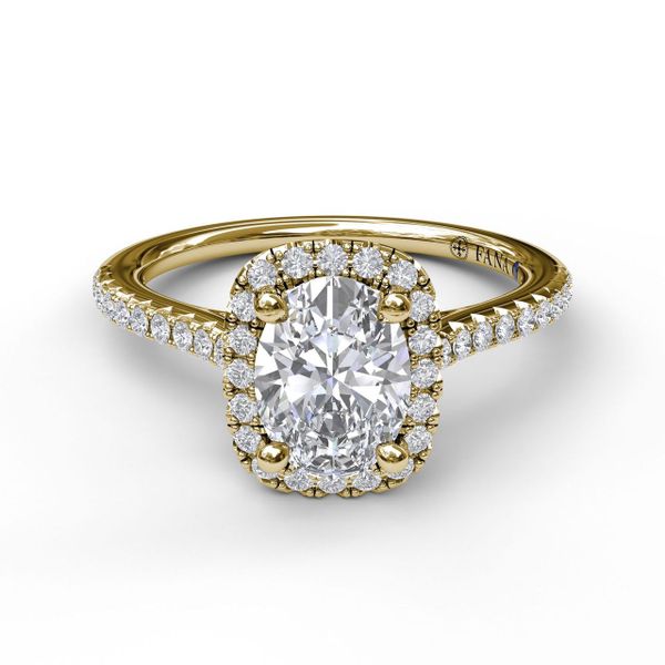 Oval Center Diamond With Cushion Halo Engagement Ring Image 3 Almassian Jewelers, LLC Grand Rapids, MI