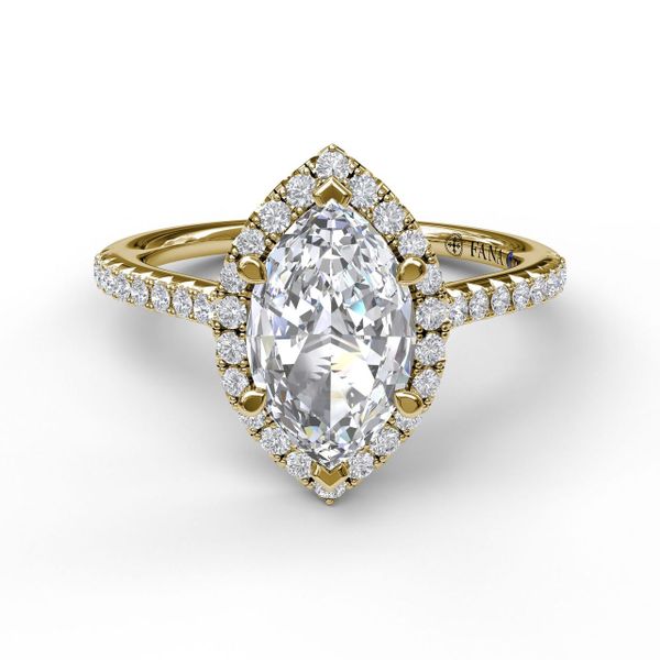 Marquise Diamond With Halo Engagement Ring Image 3 John Herold Jewelers Randolph, NJ