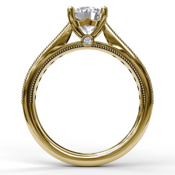 Classic Diamond Engagement Ring with Detailed Milgrain Band Image 2 Almassian Jewelers, LLC Grand Rapids, MI