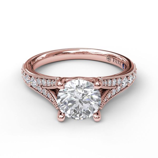 Subtle Split Band Engagement Ring With Milgrain Detail Image 3 The Diamond Center Claremont, CA