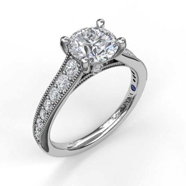 Classic Diamond Engagement Ring with Detailed Milgrain Band S. Lennon & Co Jewelers New Hartford, NY