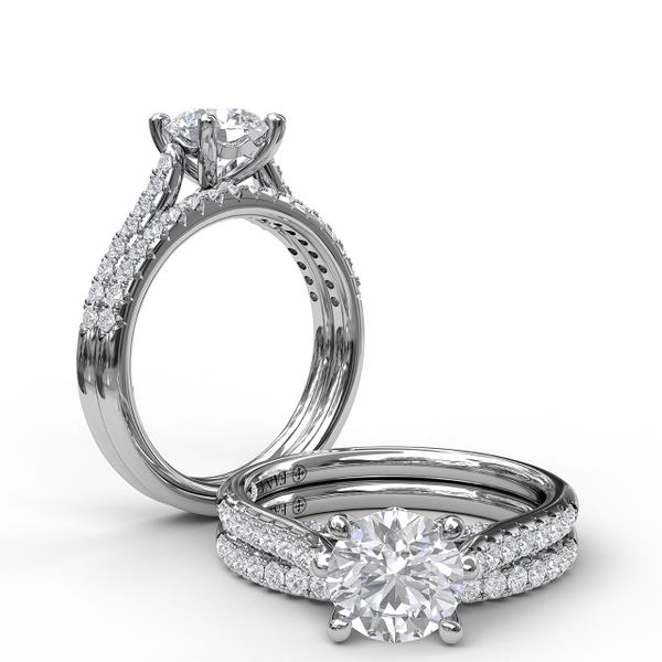 Classic Diamond Engagement Ring with Beautiful Side Detail Image 4 Parris Jewelers Hattiesburg, MS