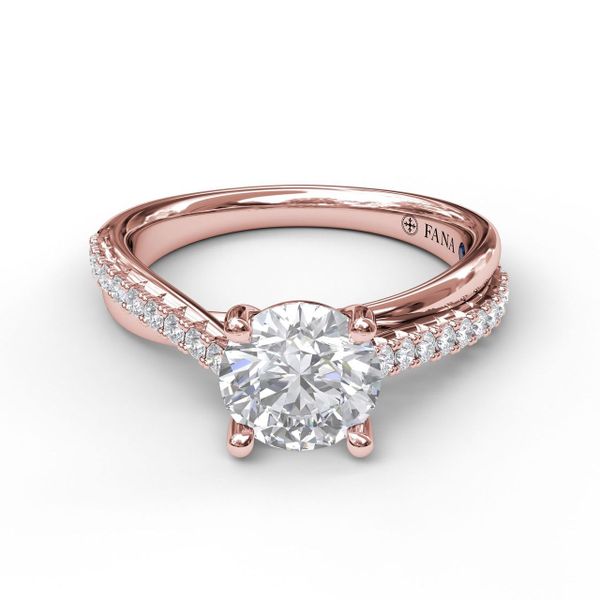 Round Cut Solitaire With Criss Cross Band Image 3 Almassian Jewelers, LLC Grand Rapids, MI