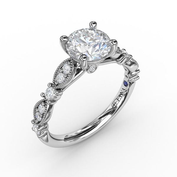 Classic Diamond Engagement Ring with Detailed Milgrain Band S. Lennon & Co Jewelers New Hartford, NY