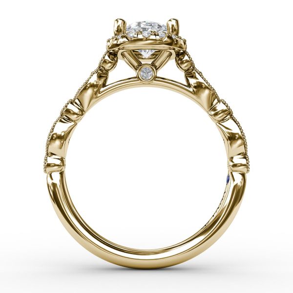 Classic Diamond Engagement Ring with Detailed Milgrain Band Image 2 Parris Jewelers Hattiesburg, MS