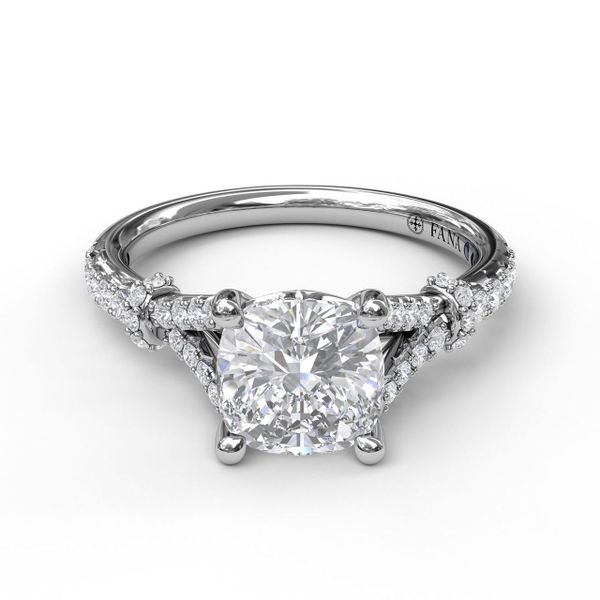 Distinctive Diamond Engagement Ring with a Subtle Split Band Image 3 John Herold Jewelers Randolph, NJ