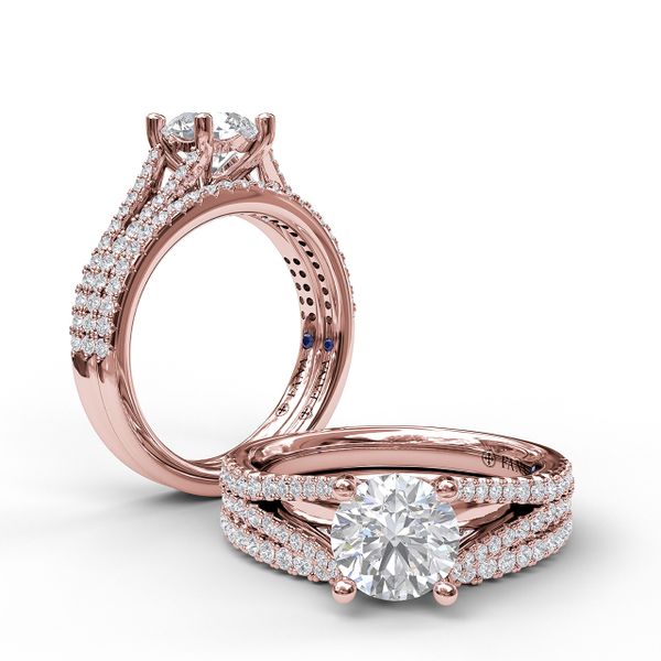 Solitaire With Pave Band Image 4 Parris Jewelers Hattiesburg, MS