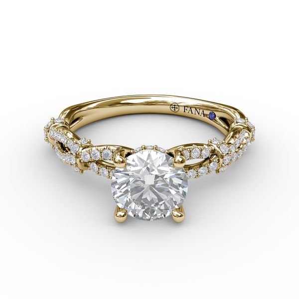 Interwoven Engagement Ring with Delicate Diamond Accents Image 3 S. Lennon & Co Jewelers New Hartford, NY