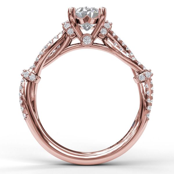Interwoven Engagement Ring with Delicate Diamond Accents Image 2 Parris Jewelers Hattiesburg, MS