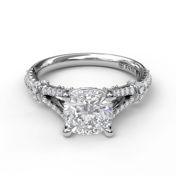 Classic Diamond Engagement Ring with Beautiful Side Detail Image 3 John Herold Jewelers Randolph, NJ