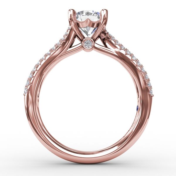 Contemporary Solitaire Engagement Ring With Multi-Row Tapered Diamond Band Image 2 Almassian Jewelers, LLC Grand Rapids, MI