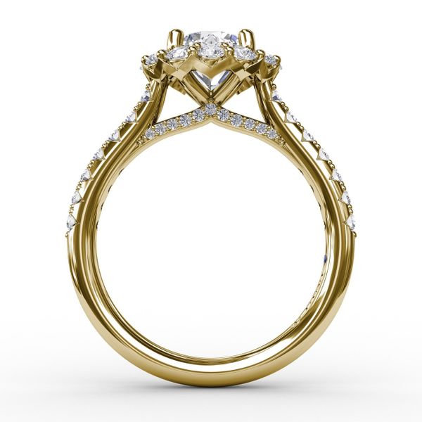 Classic Round Halo Engagement Ring Image 2 The Diamond Center Claremont, CA
