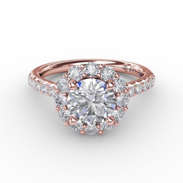 Classic Round Halo Engagement Ring  Image 3 D. Geller & Son Jewelers Atlanta, GA