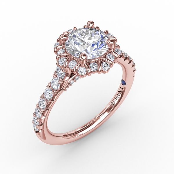 Halo Diamond Engagement Ring Milano Jewelers Pembroke Pines, FL