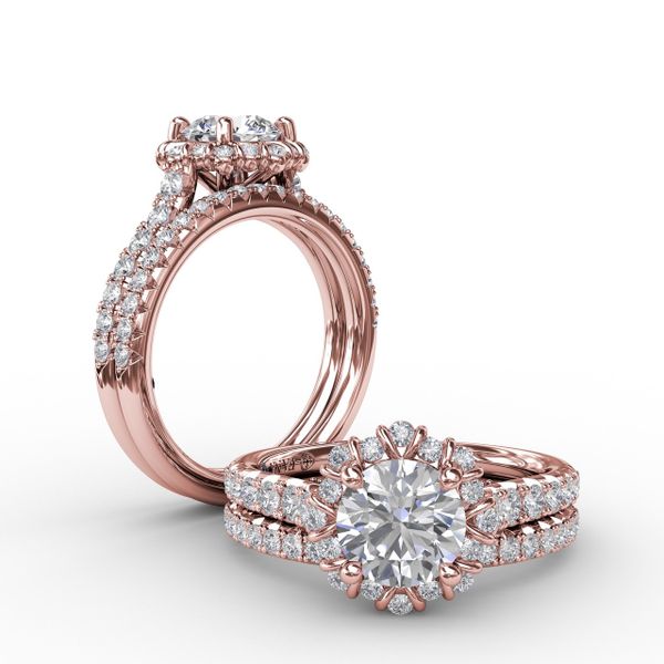 Halo Diamond Engagement Ring Image 4 Sanders Diamond Jewelers Pasadena, MD