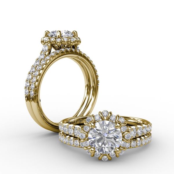 Halo Diamond Engagement Ring Image 4 Castle Couture Fine Jewelry Manalapan, NJ