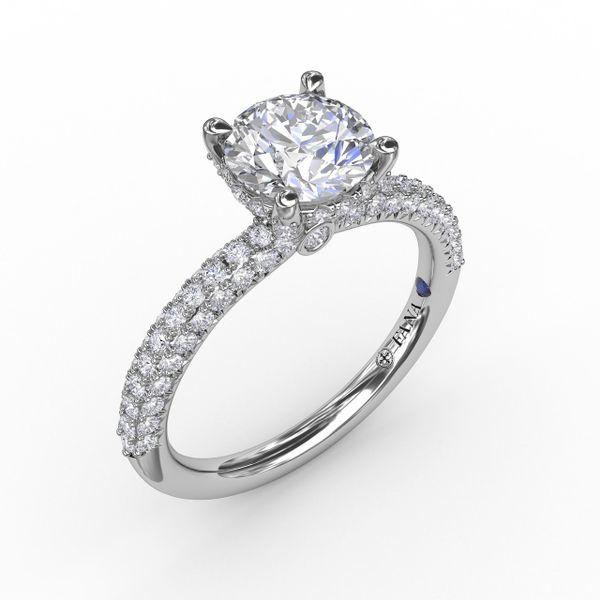 All-Over Pave Diamond Solitaire Engagement Ring With Hidden Halo S. Lennon & Co Jewelers New Hartford, NY