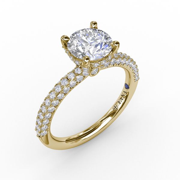 All-Over Pave Diamond Solitaire Engagement Ring With Hidden Halo Parris Jewelers Hattiesburg, MS