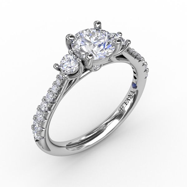 Classic Three Stone Engagement Ring Castle Couture Fine Jewelry Manalapan, NJ