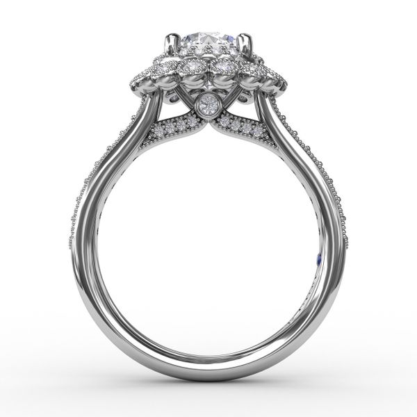 Vintage Double Halo Engagement Ring With Milgrain Details Image 2 Almassian Jewelers, LLC Grand Rapids, MI